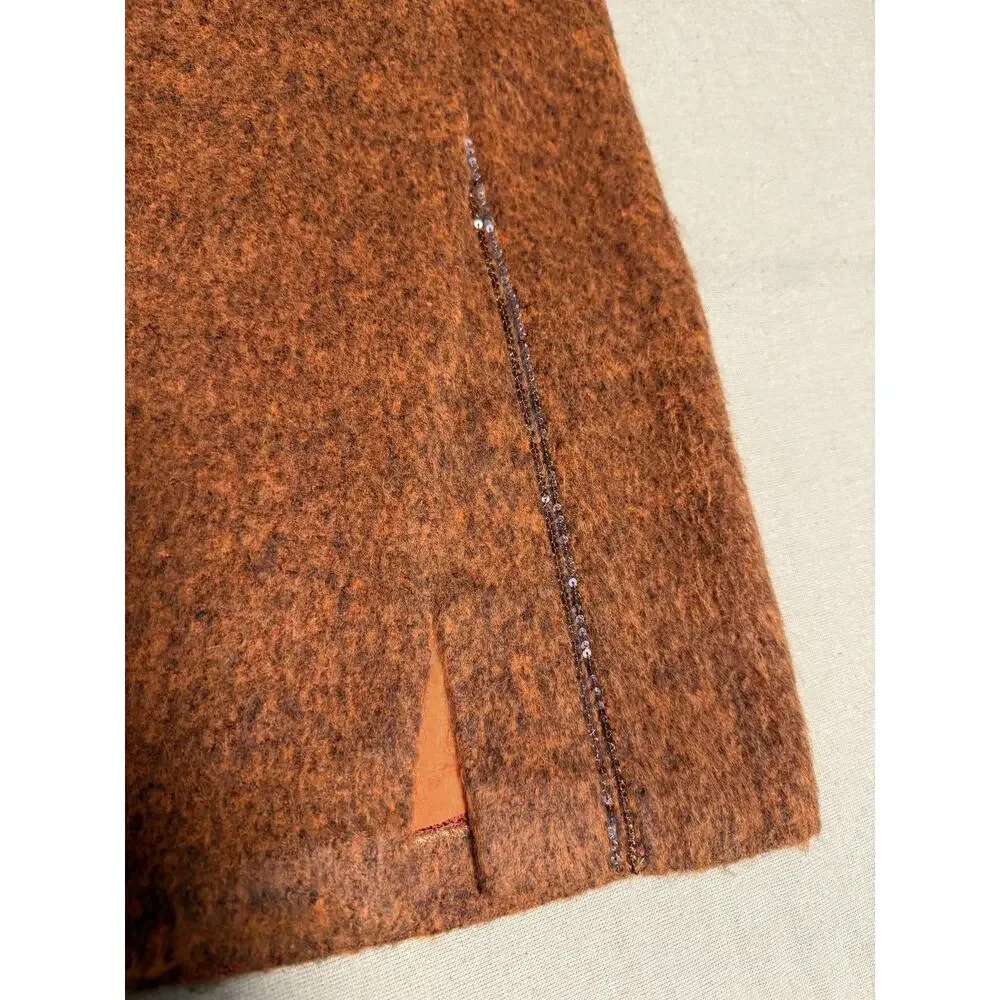 Blumarine Dress Womens IT 44 US 8 Brown Wool Blend Boucle Shift Made in Italy - Picture 8 of 14